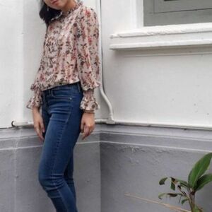 Zara Dainty Floral Bell Sleeve Top